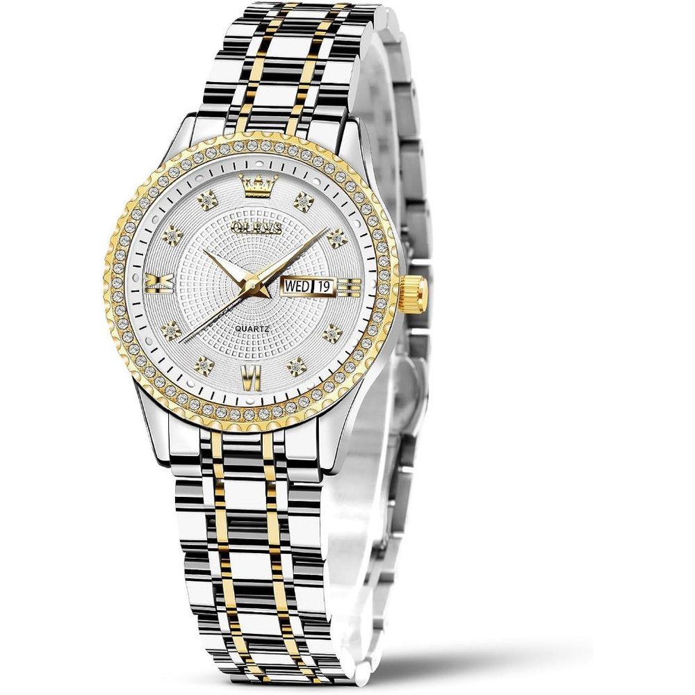 OLEVS Women Silver Gold Small Face Analog Quartz Casual Waterproof Watches
